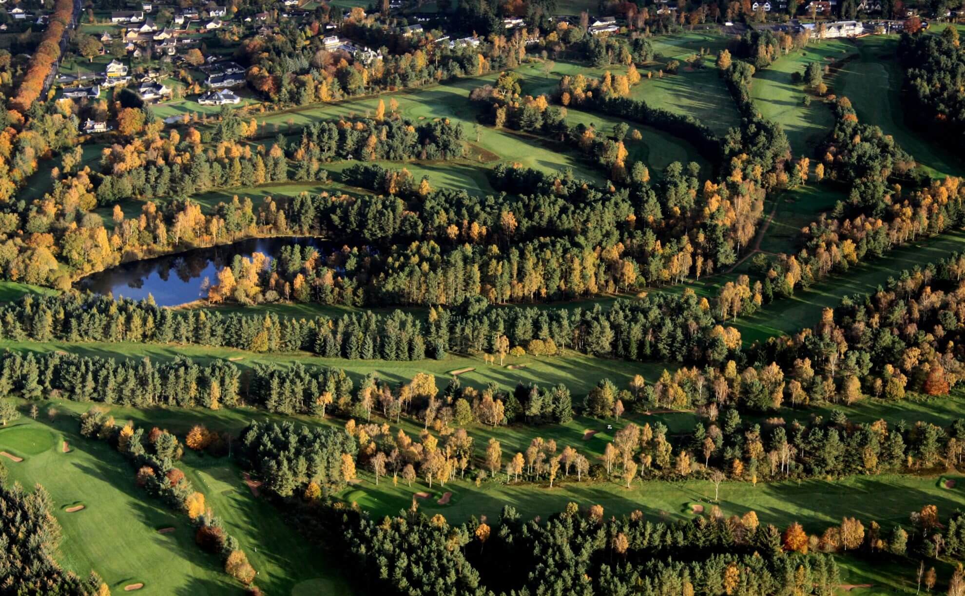 Heavily wooded fairways at Blairgowrie in Scotland