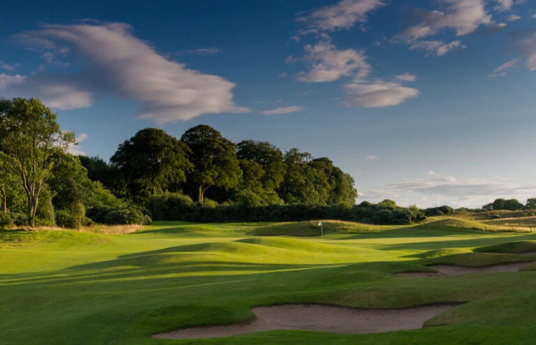 Bunkers protect the eighth green at Castlemartyr Resort