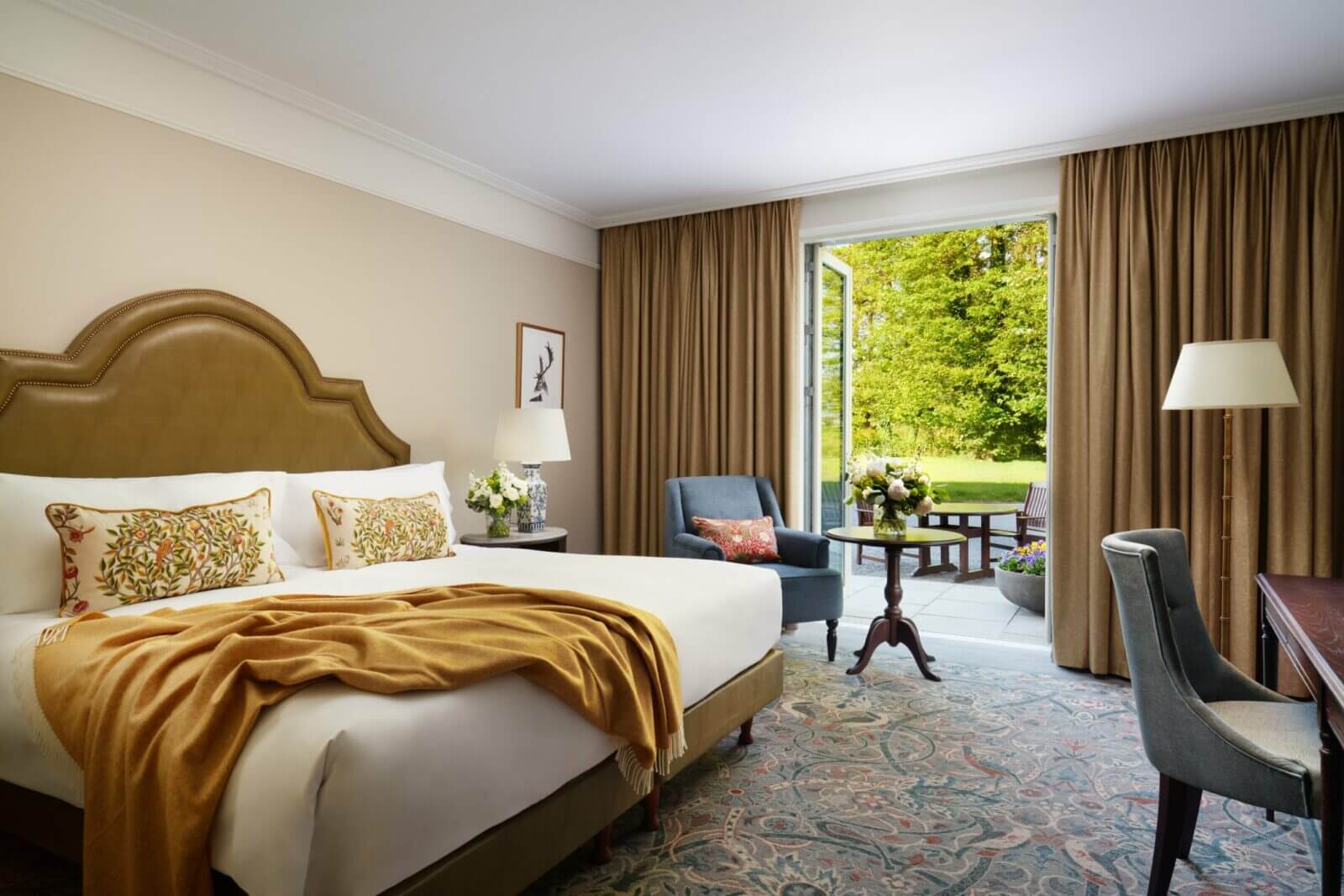 King bed adorns the Carton House Hotel