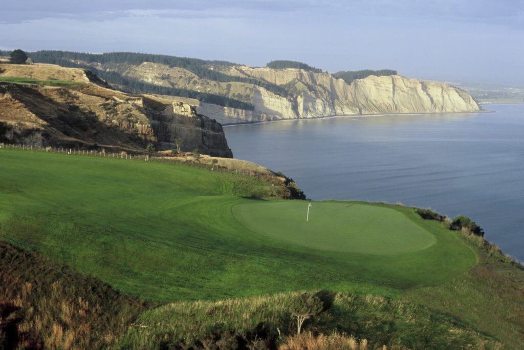 Cape Kidnappers golf course looking south along coastline