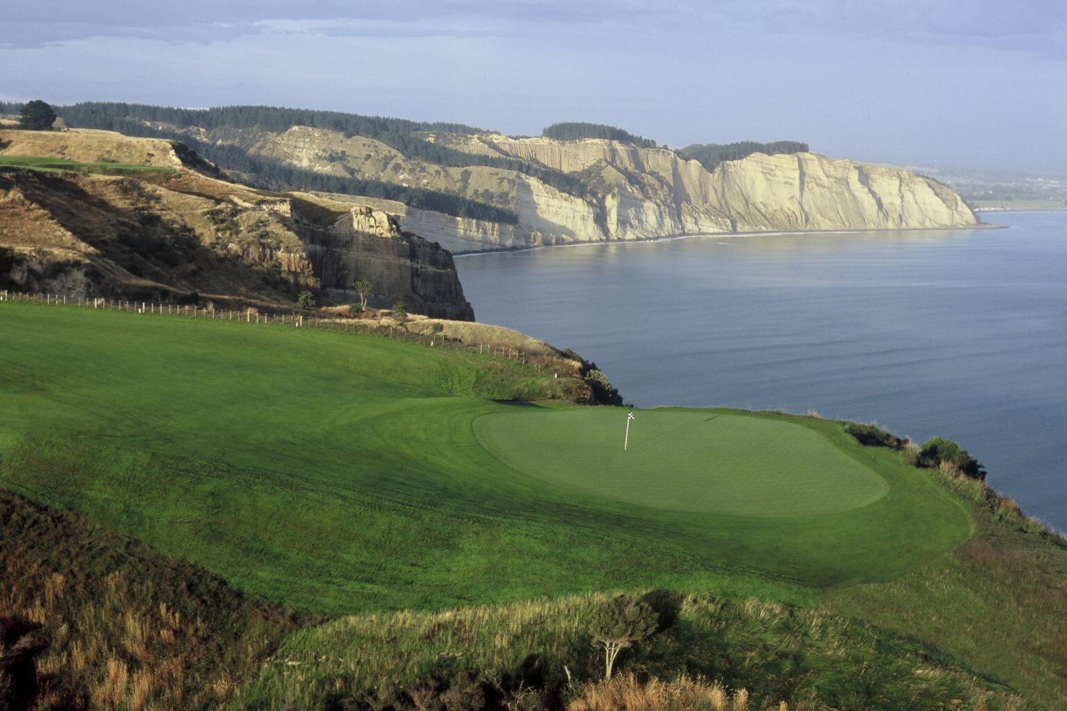 Cape Kidnappers golf course looking south along coastline