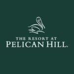 White Pelican Hill Logo on green background