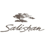Brown tree and Salishan Resort text on white background