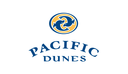 Blue Bandon Pacific Dunes emblem on transparent background