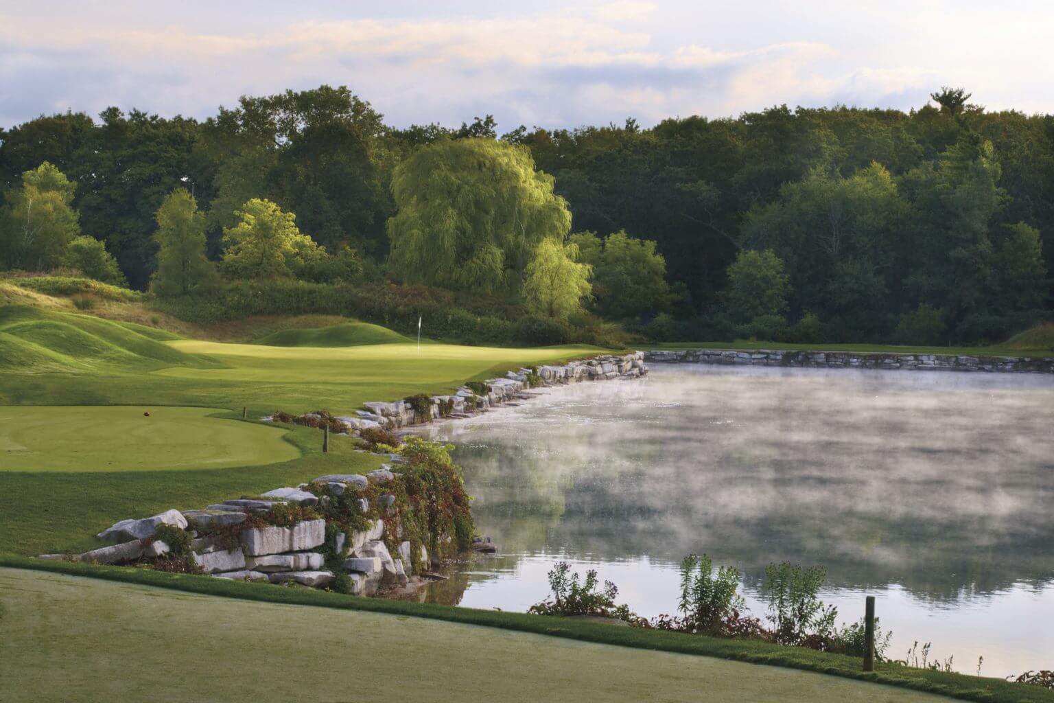 Fourth green standing next to the Blackwolf run river
