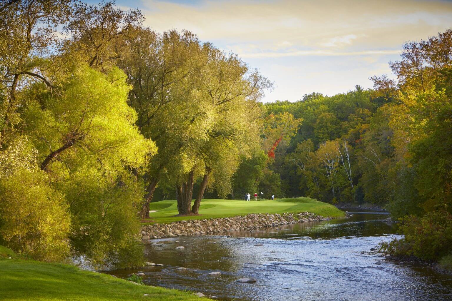 Early Fall on River 13th Tee at blackwolf run