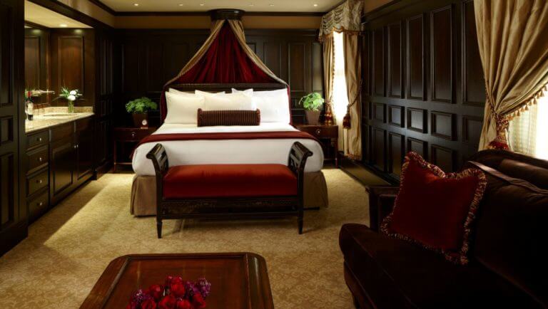 Large King Bedroom with luxurious furniture at Kohler Resort