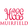 Red Muirfield golf logo on transparent background
