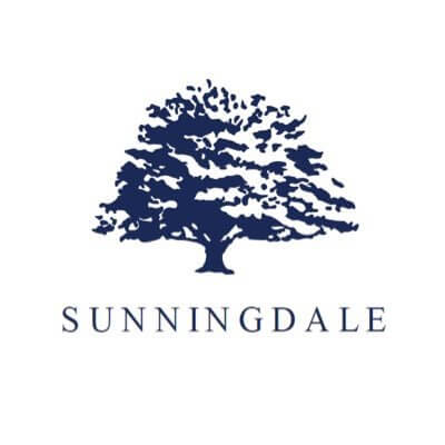 Blue Sunningdale golf club on white background