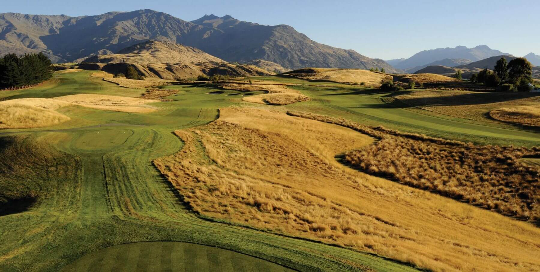 Fescue grass encapsulates tee boxes at The Hills golf course