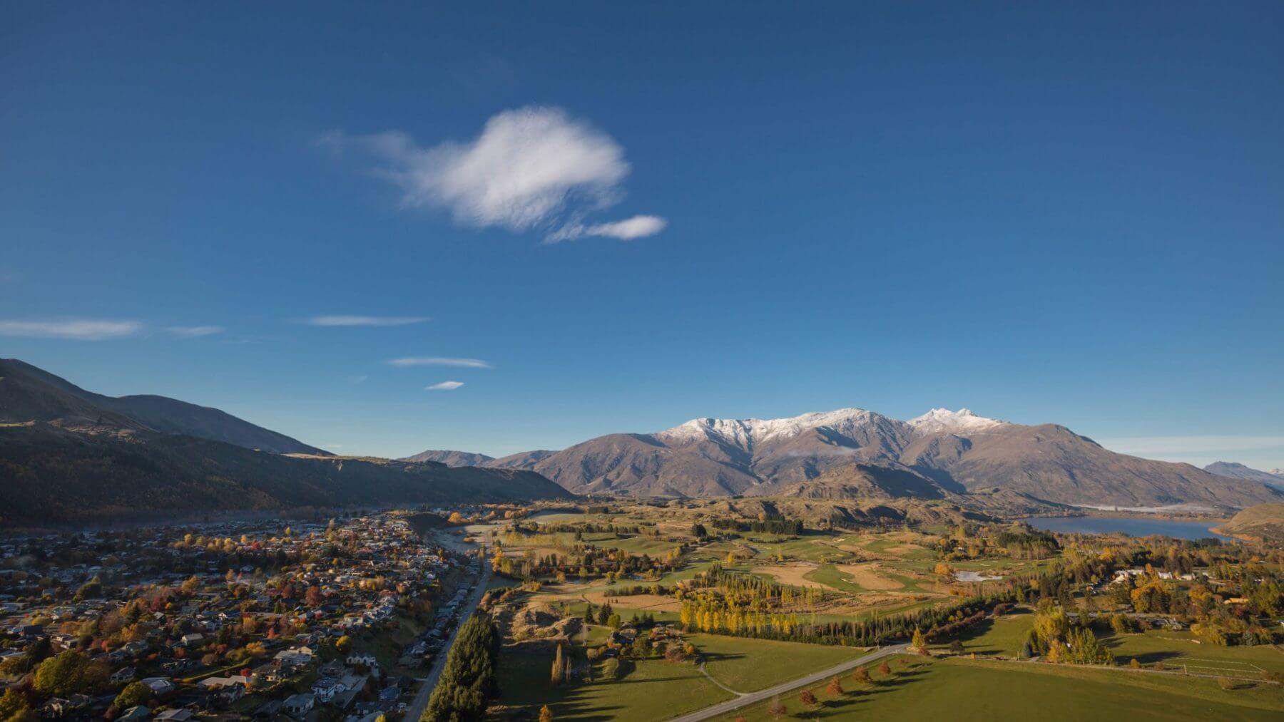 Arrowtown panorama view in New Zealand