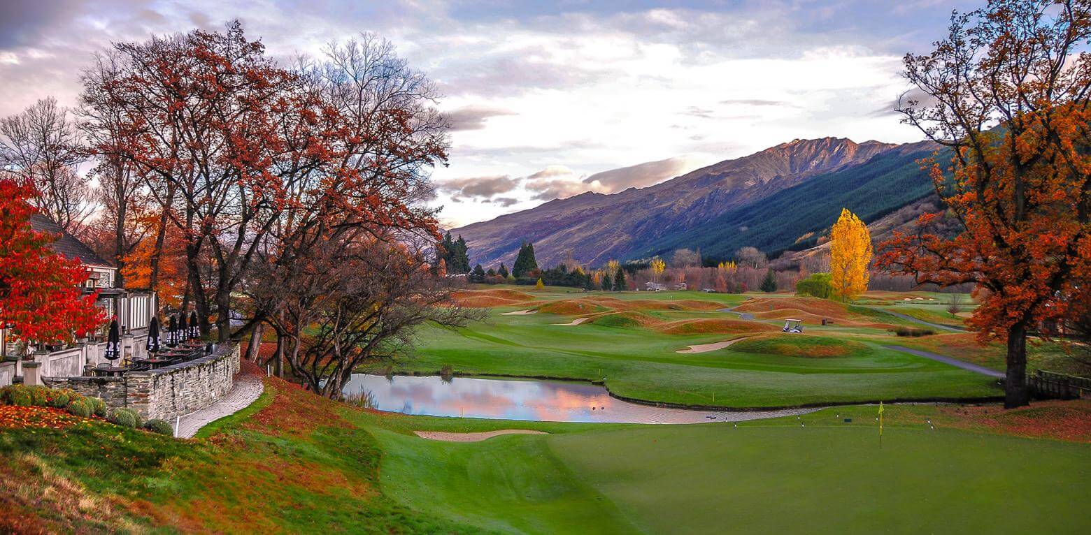 Autumn turns trees red in Arrowtown, New Zealand