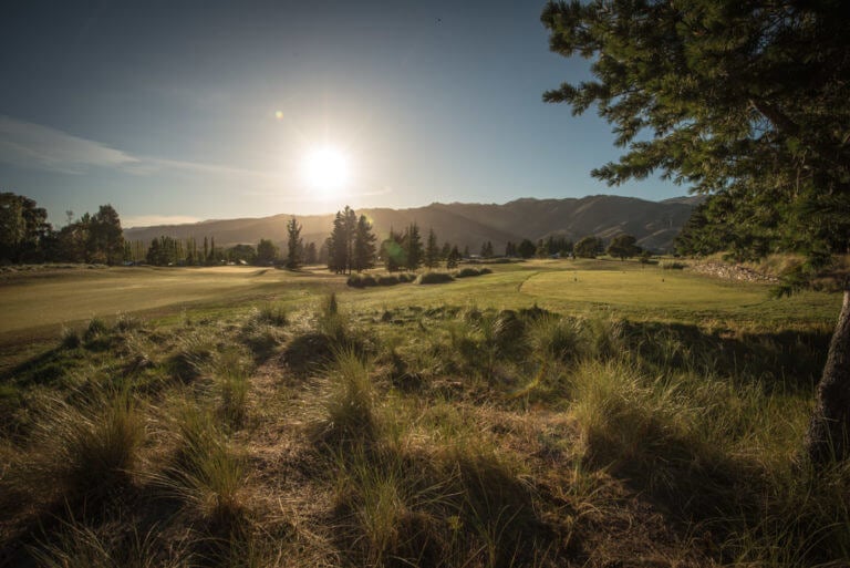 Sun rises over the second green at Cromwell golf club