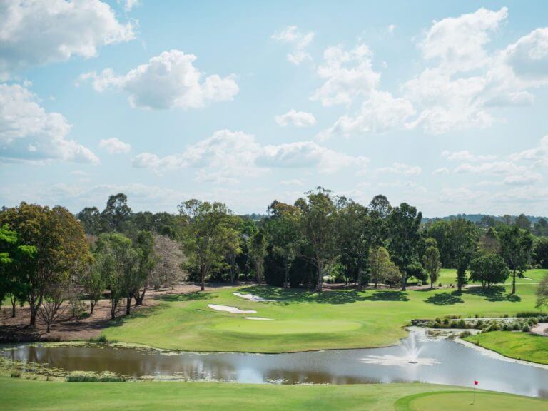 Large lake stands on the Indooroopilly golf course