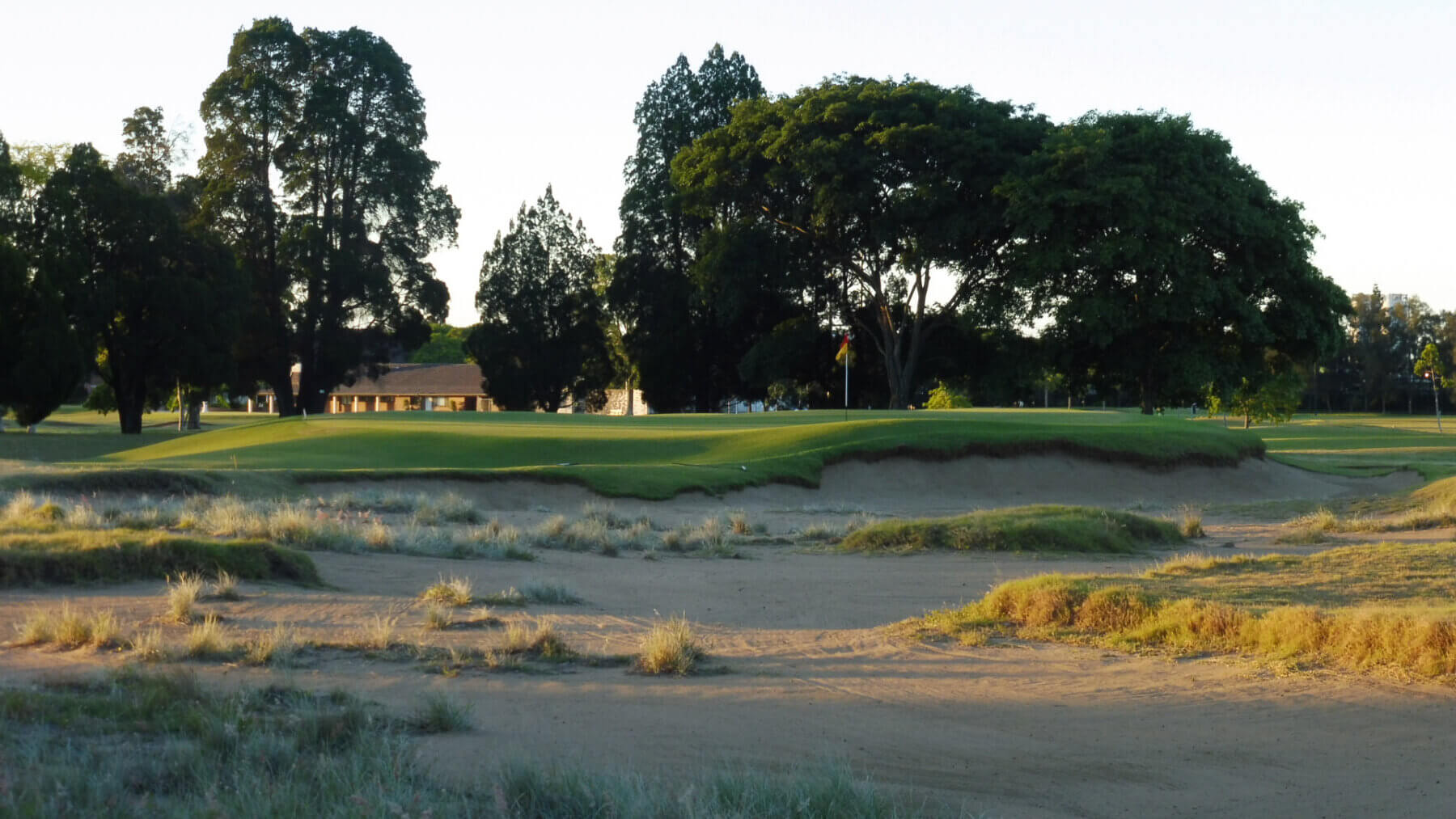 Wasteland bunker frames the seventeenth green