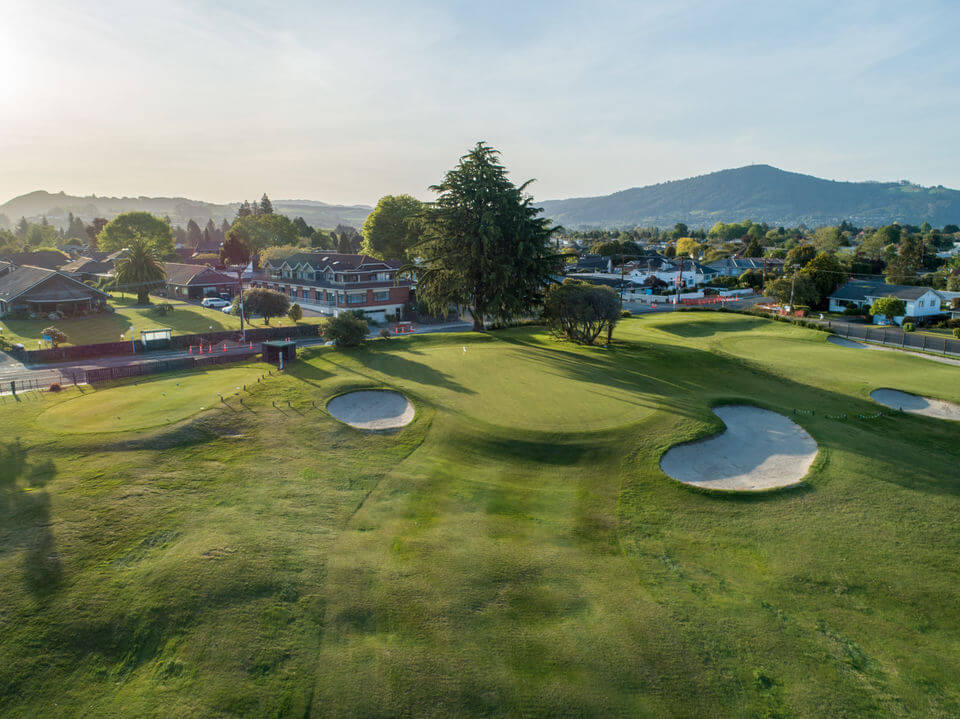 Rotorua town visible from the golf course