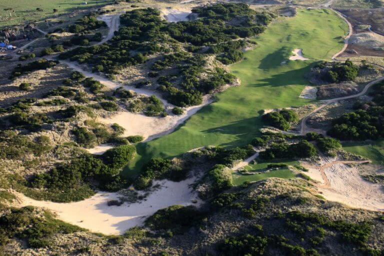 Aerial view of Tasmania's Lost Farm golf course