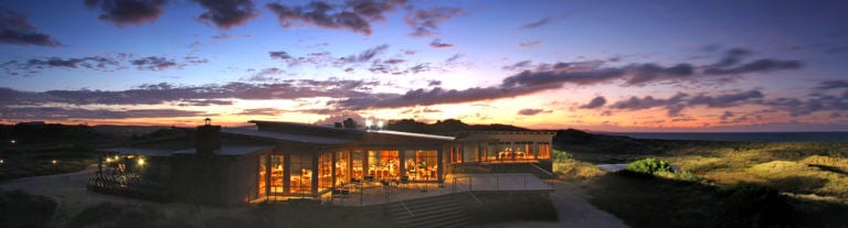 Twilight at The Dunes Clubhouse at Barnbougle