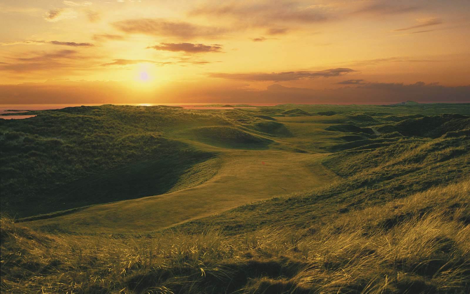 Sun sets over Carne Golf Links