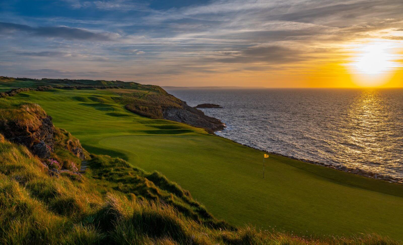 Old Head Golf Hole under setting sun