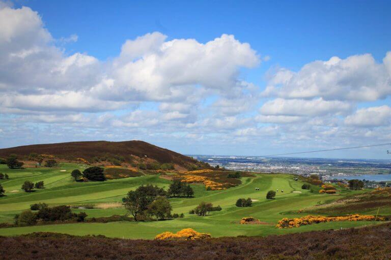 Howth golf holes separated by heathland