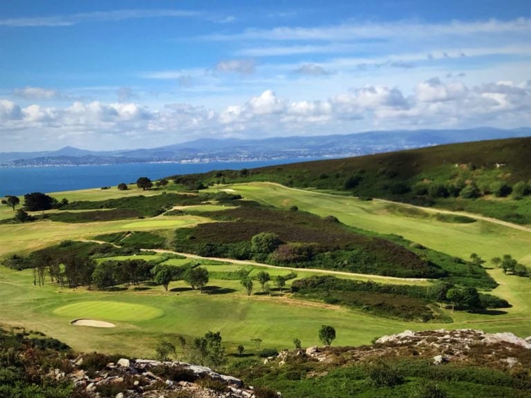 Howth golf course adjacent to Dublin Bay