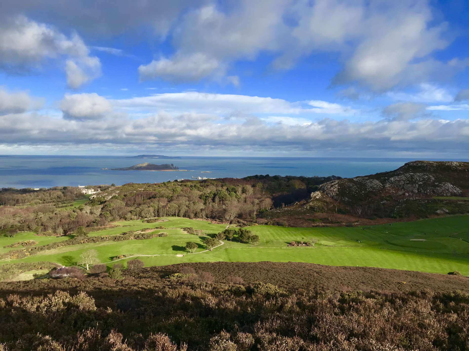 Overlooking Howth golf course and Dublin Bay