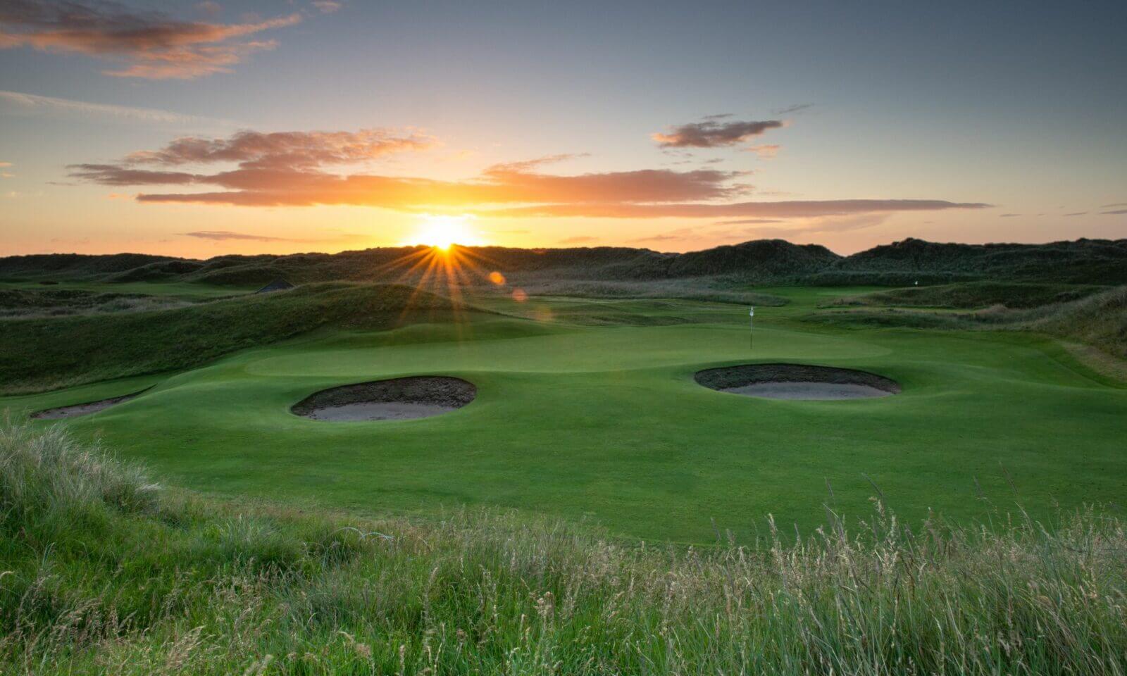 Sun rising over County Louth golf course