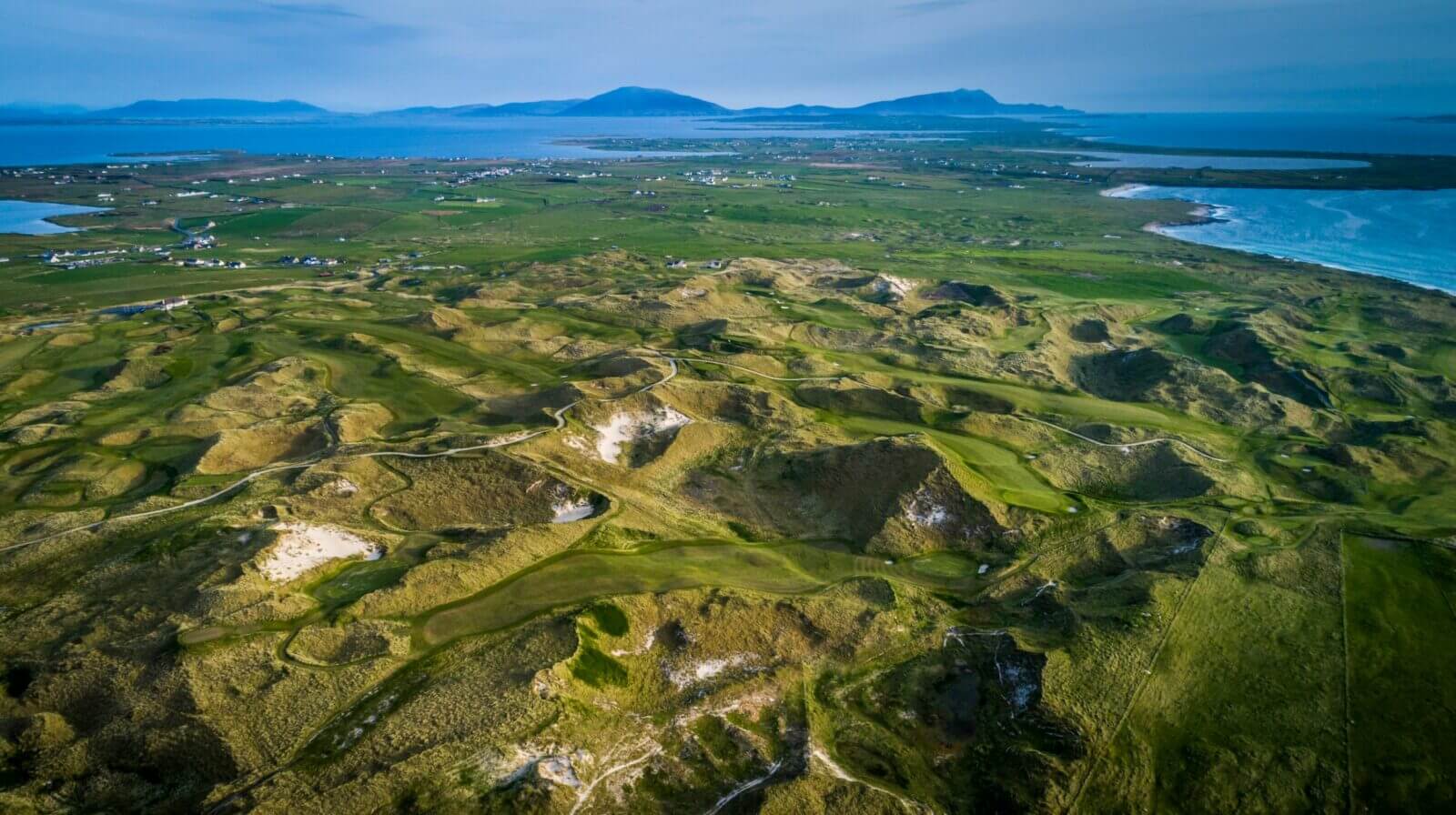 Carne golf links in Ireland from above