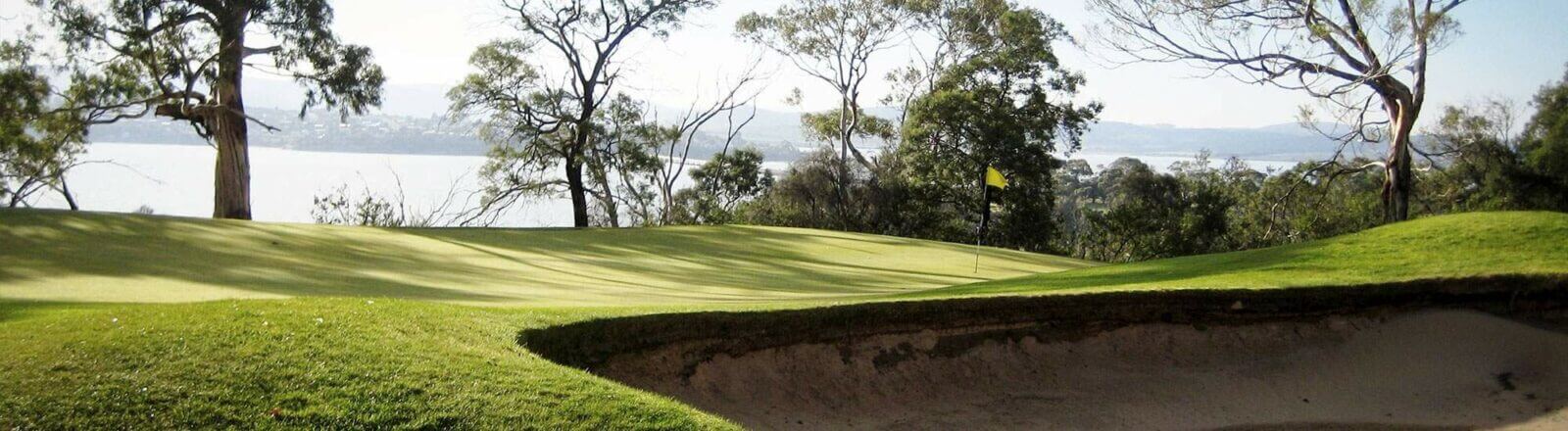 Golf hole panorama view