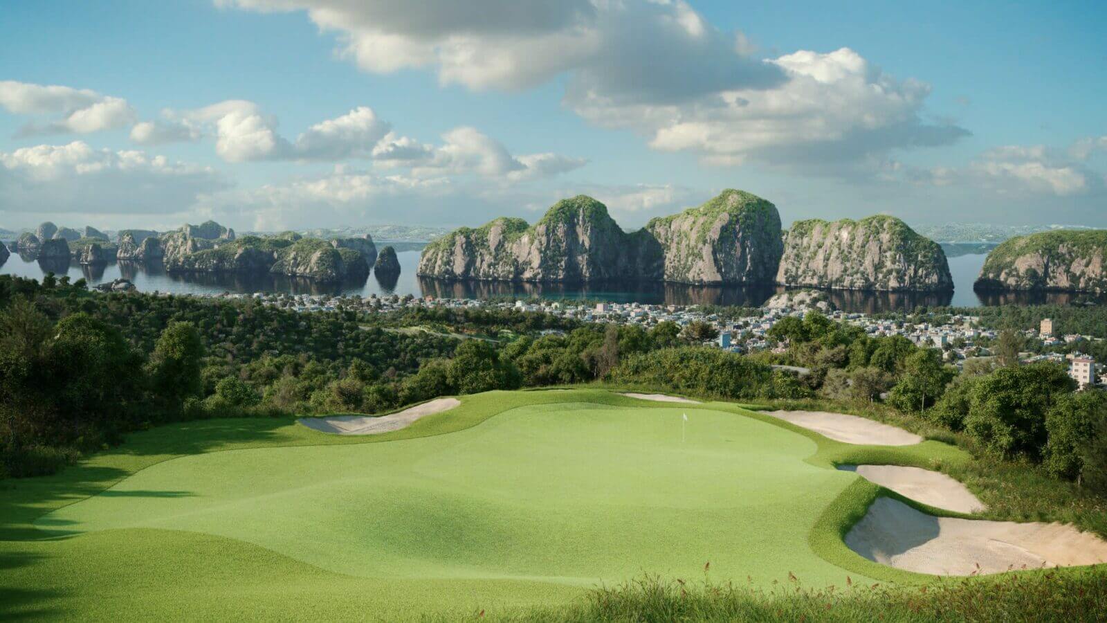 View of Ha Long Bay from golf course