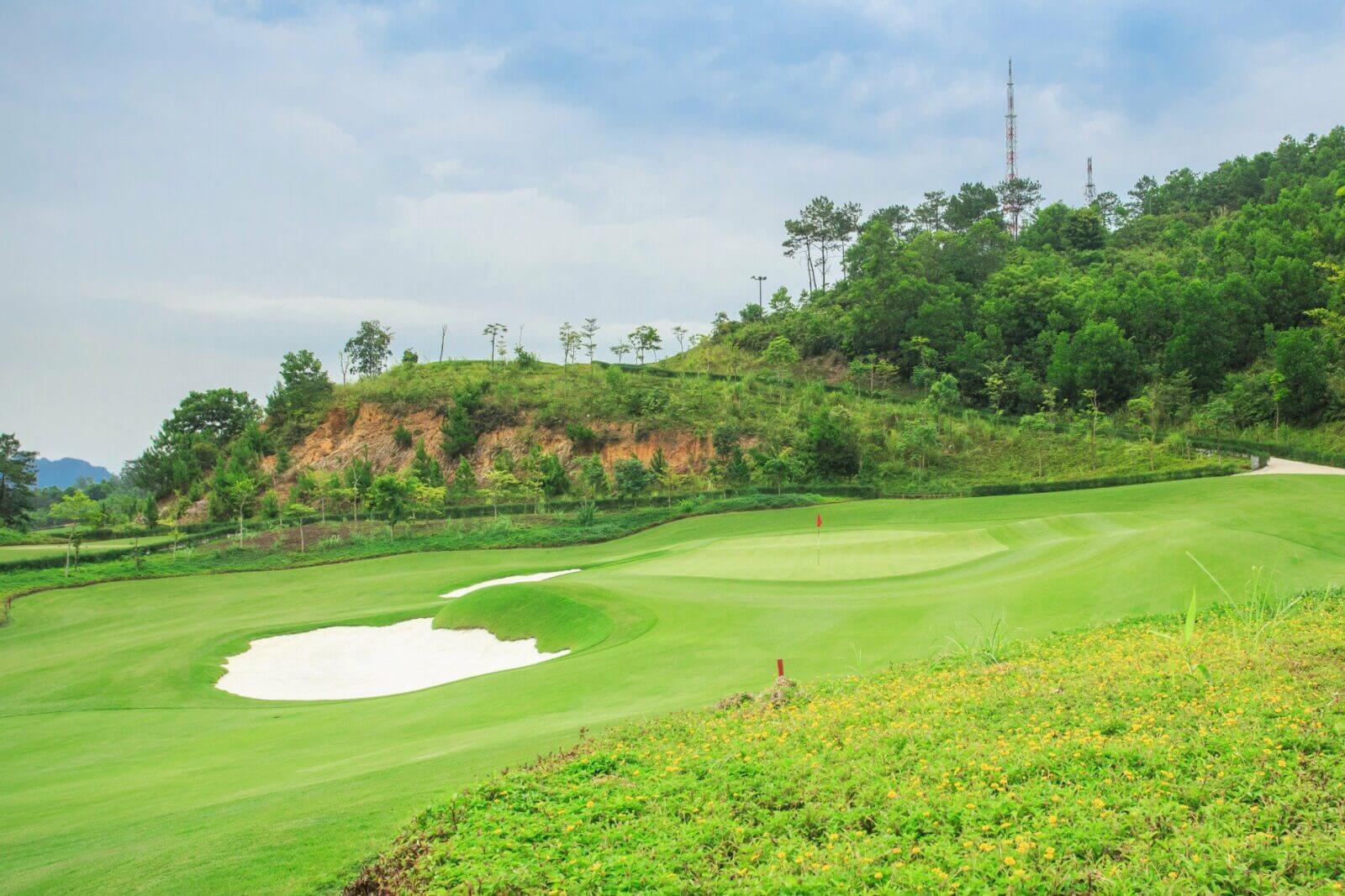 Greenside golf bunker in Vietnam