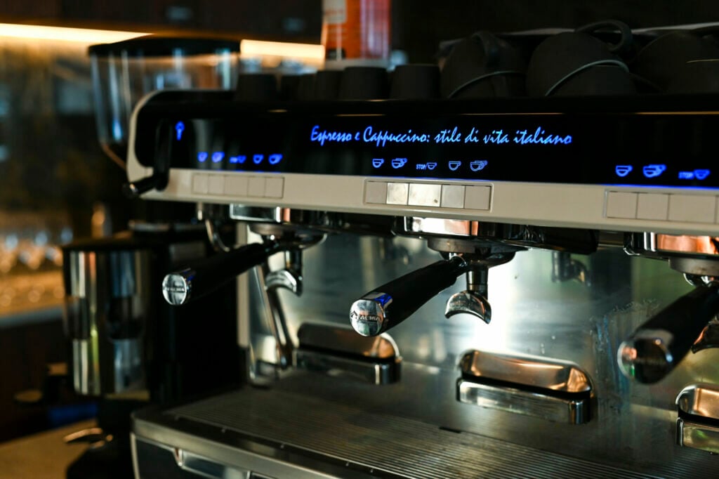 Barista coffee machine - Dining room bar on the Coral Geographer cruise ship