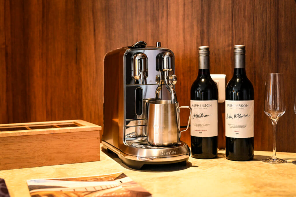 Coffee and wine station in a Bridge Deck on the Coral Geographer cruise ship