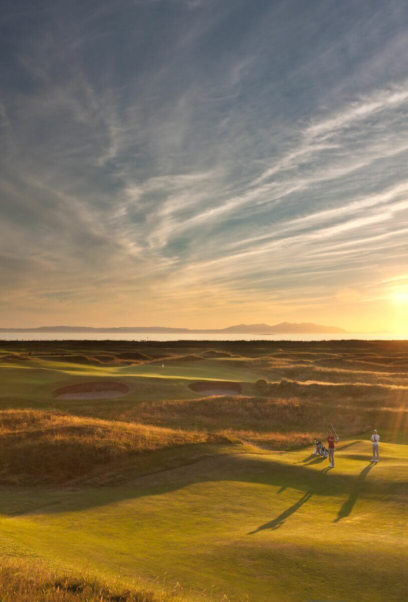Sunset over Prestwick Golf Club Scotland