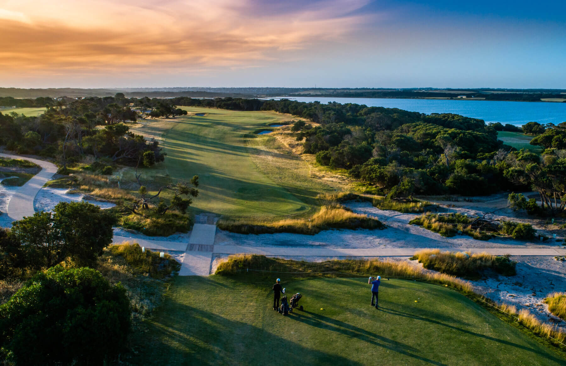 Sunrise over lonsdale links, victoria