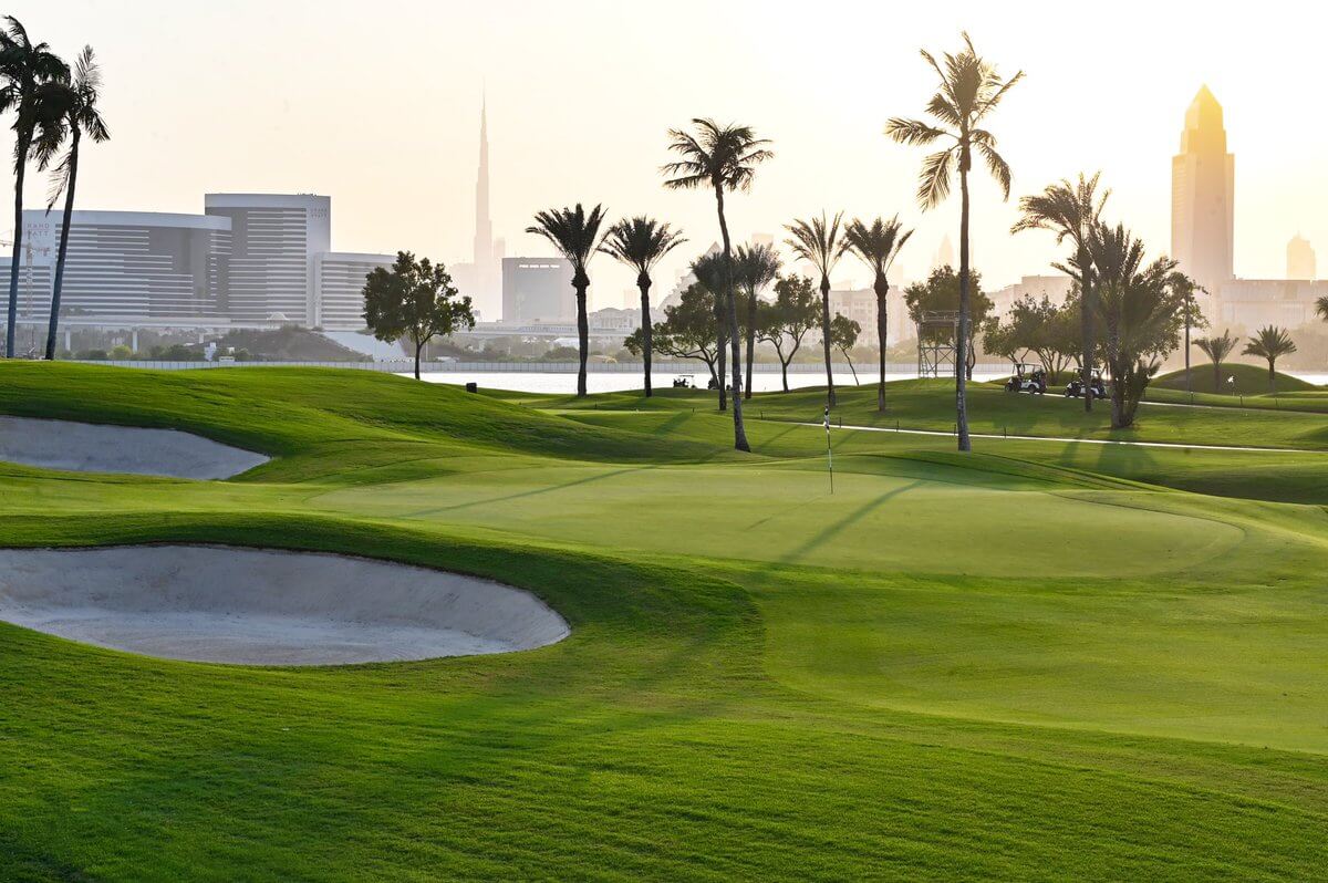 Dubai Creek golf course at dawn