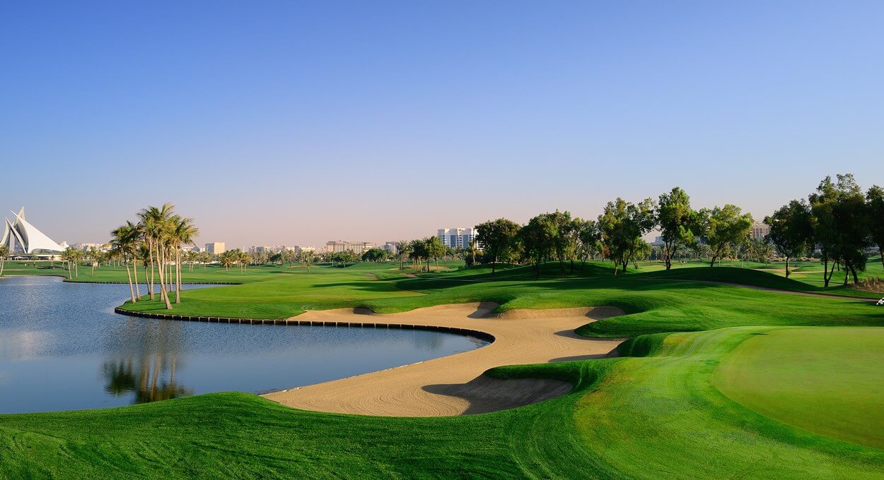 Dubai Creek golf course panorama