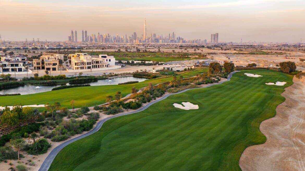 Dubai Hills Golf Course aerial view