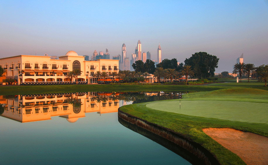 Dawn at the Montgomerie Golf Clubhouse