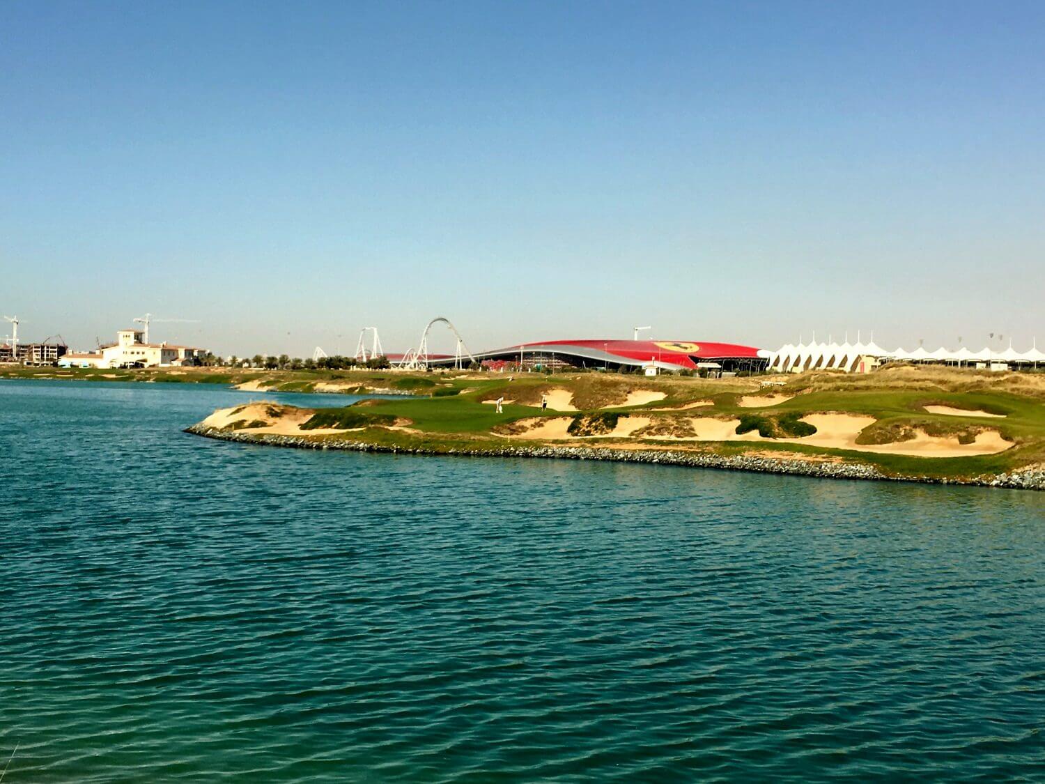 Yas Links with Ferrari world in background
