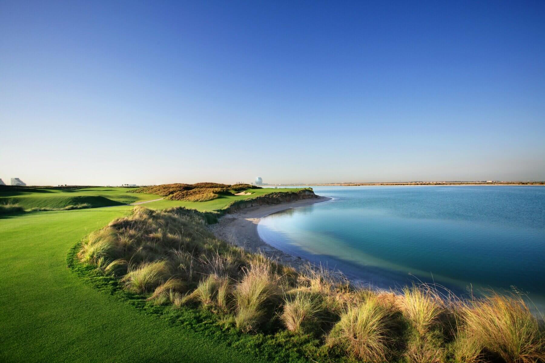 Yas Links golf course on Persian Gulf