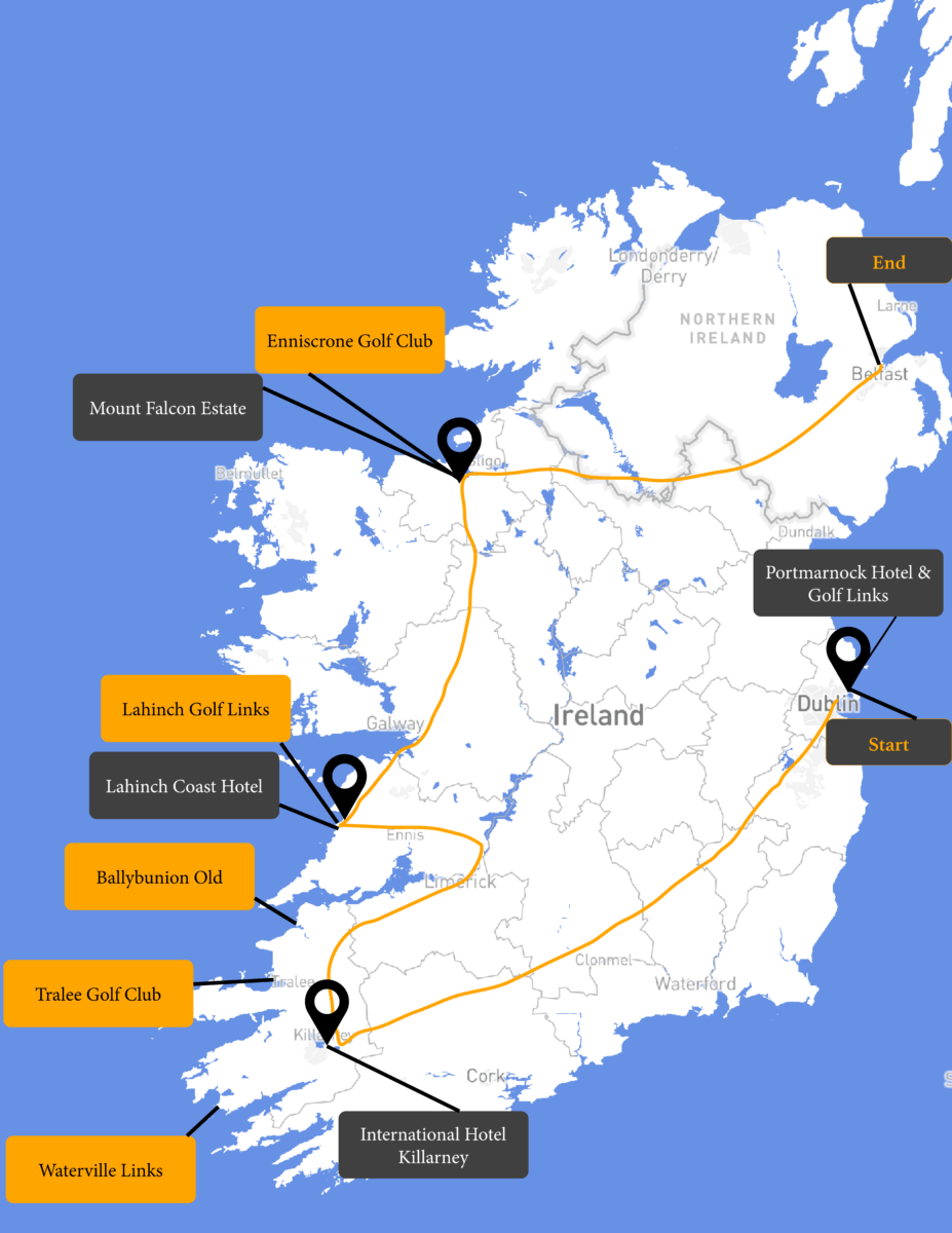 Ireland Golf Tour 2025 Voyages Golf Ireland 2025 Tour Map