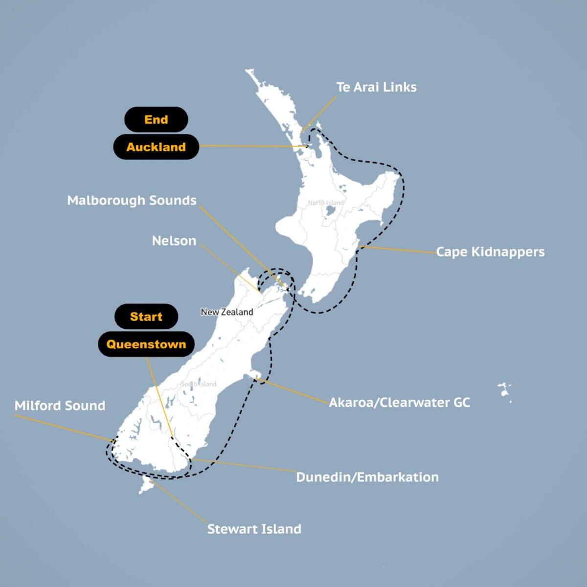 New Zealand Cruise Map