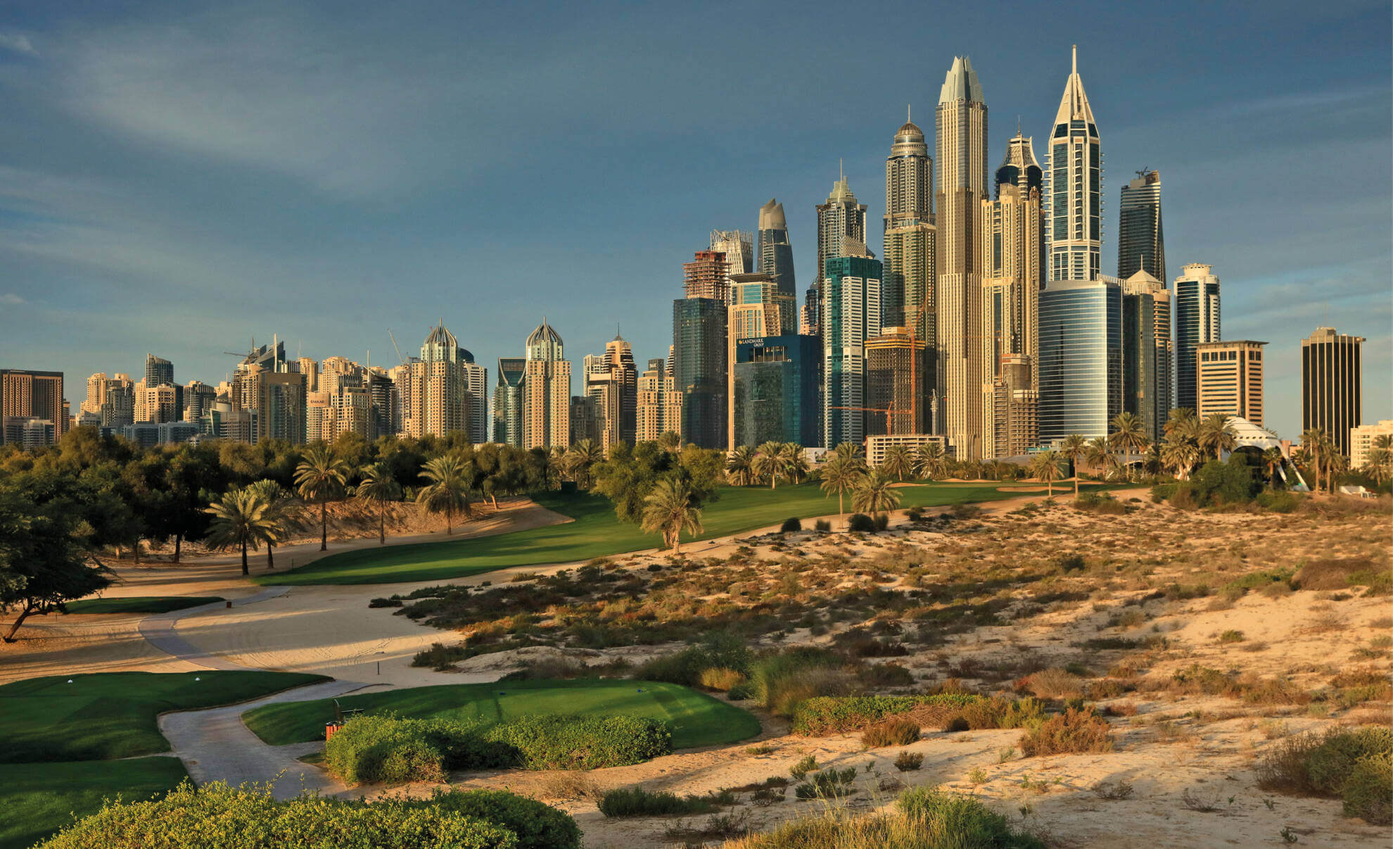 Emirates golf course skyline view