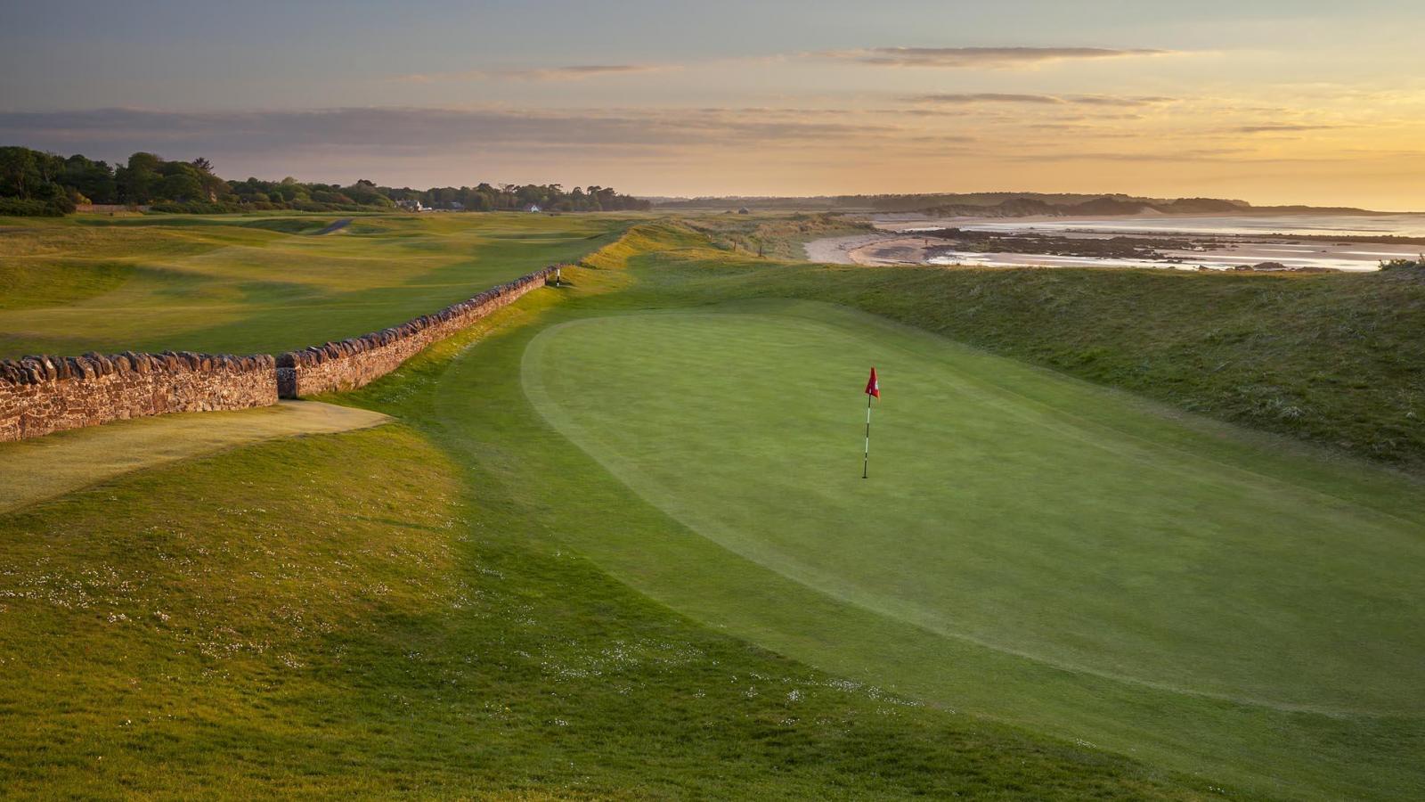 Old stone walls meander through the course at North Berwick - West Links