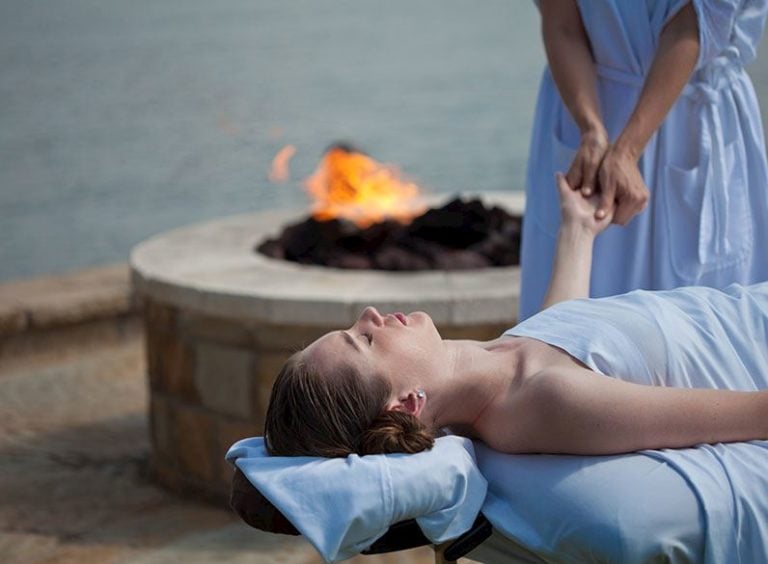 Double massage outisde, Horseshoe Bay Resort, Texas