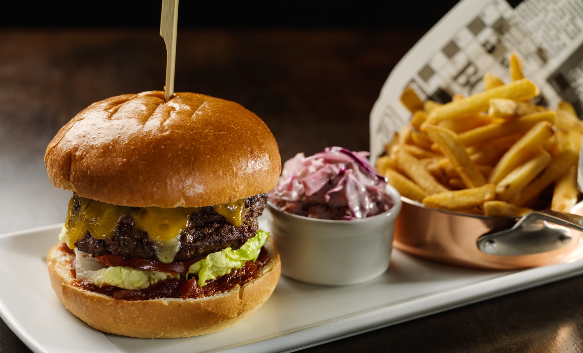 Exquisite burgers await patrons at Druids Glen Golf Resort, Wicklow, Ireland