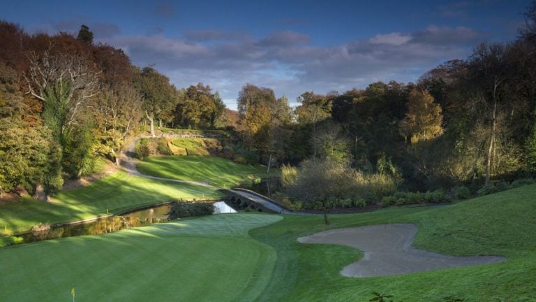 Overlooking the 12th hole on the Druids Glen Course, Druids Glen Golf Resort, Wicklow, Ireland