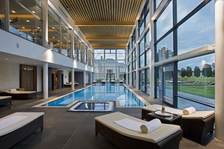 View of the indoor swimming pool at Castlemartyr Resort, Cork, Ireland